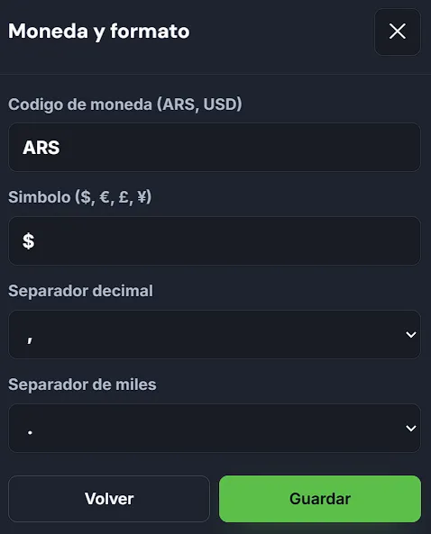 Moneda y formato