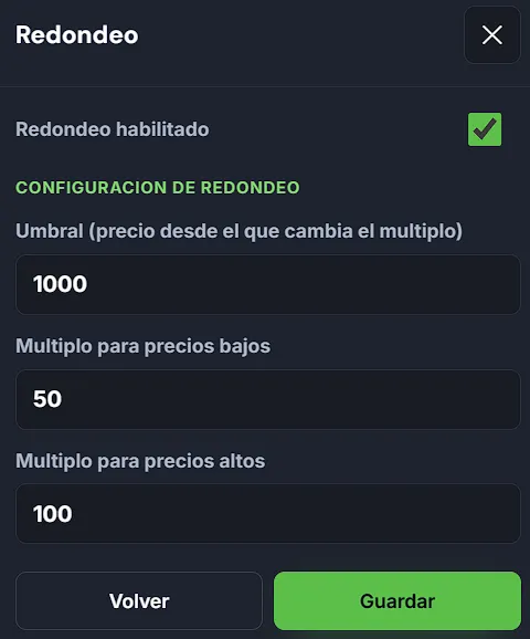 Redondeo de precios